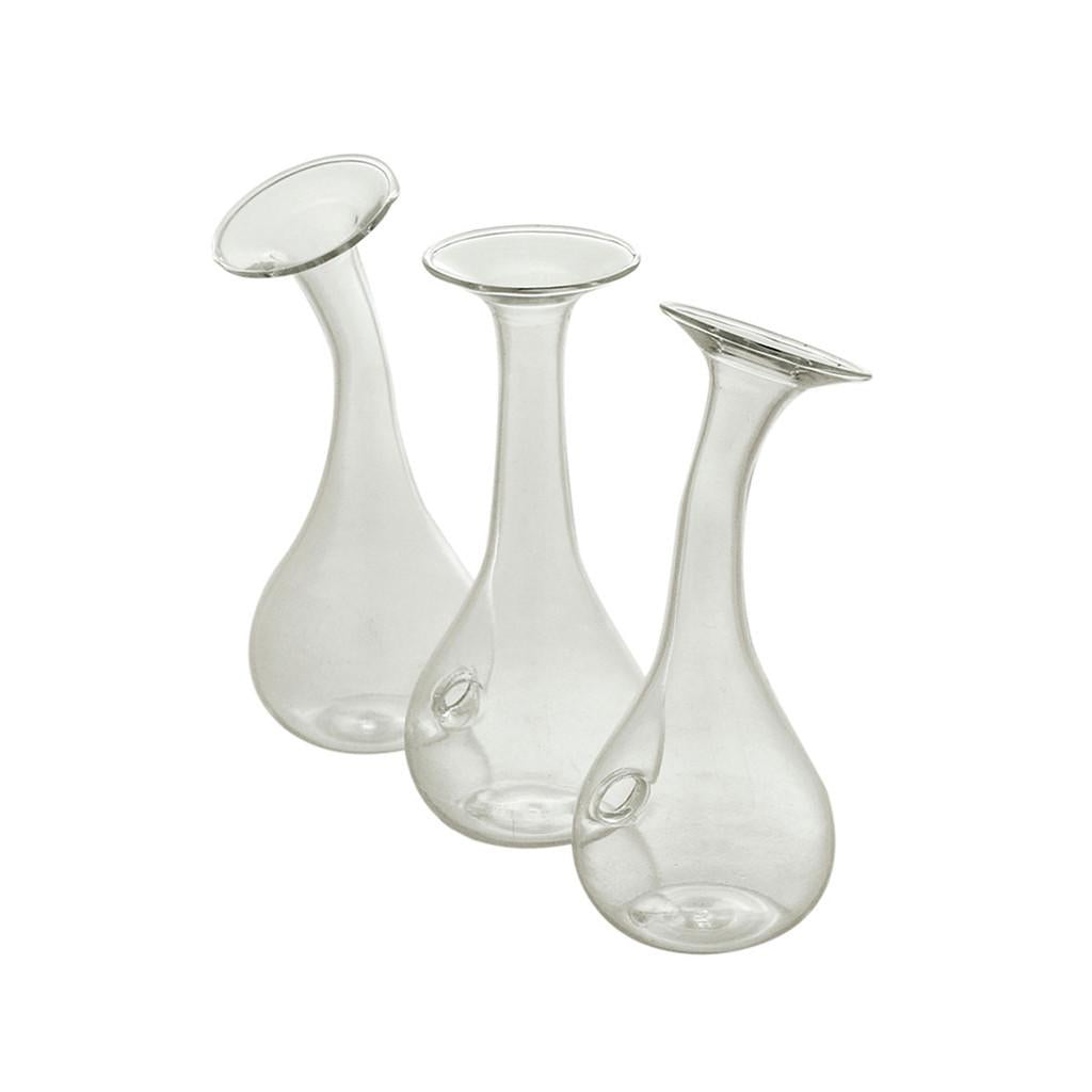 Vaso Decorativo em Vidro Transparente e Incolor com 3 Cálices de 17 cm x 5 cm x 14 cm