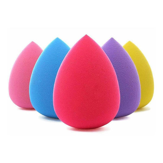 Conjunto Beakey com 5 esponjas coloridas para aplicação de maquiagem
