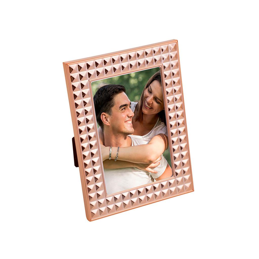 Porta-retrato aço Diamond rose 10x15cm
