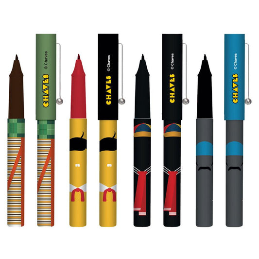 Jogo C/12Pcs Urban Canetas Plásticas Esferográficas Cvs All Characthers Coloridas