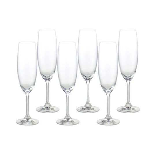 Conjunto com 6 Taças para degustação de champagne em cristal ecológico Sommelier 220ml