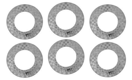 Conjunto com 6 pratos rasos porcelana super white Vera silver 27x3cm