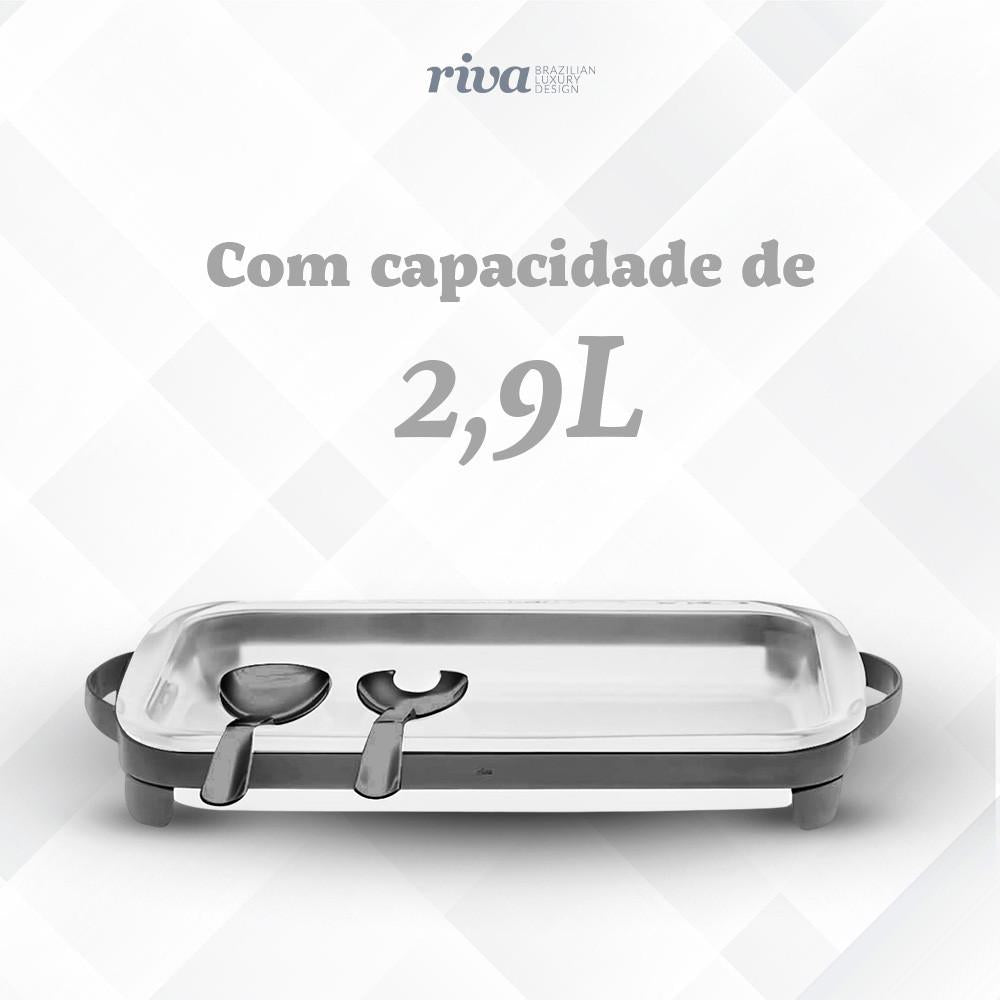 Suporte Com Refratário Frozen Glass 2.9L E Talheres Sion Elegância E Praticidade Riva