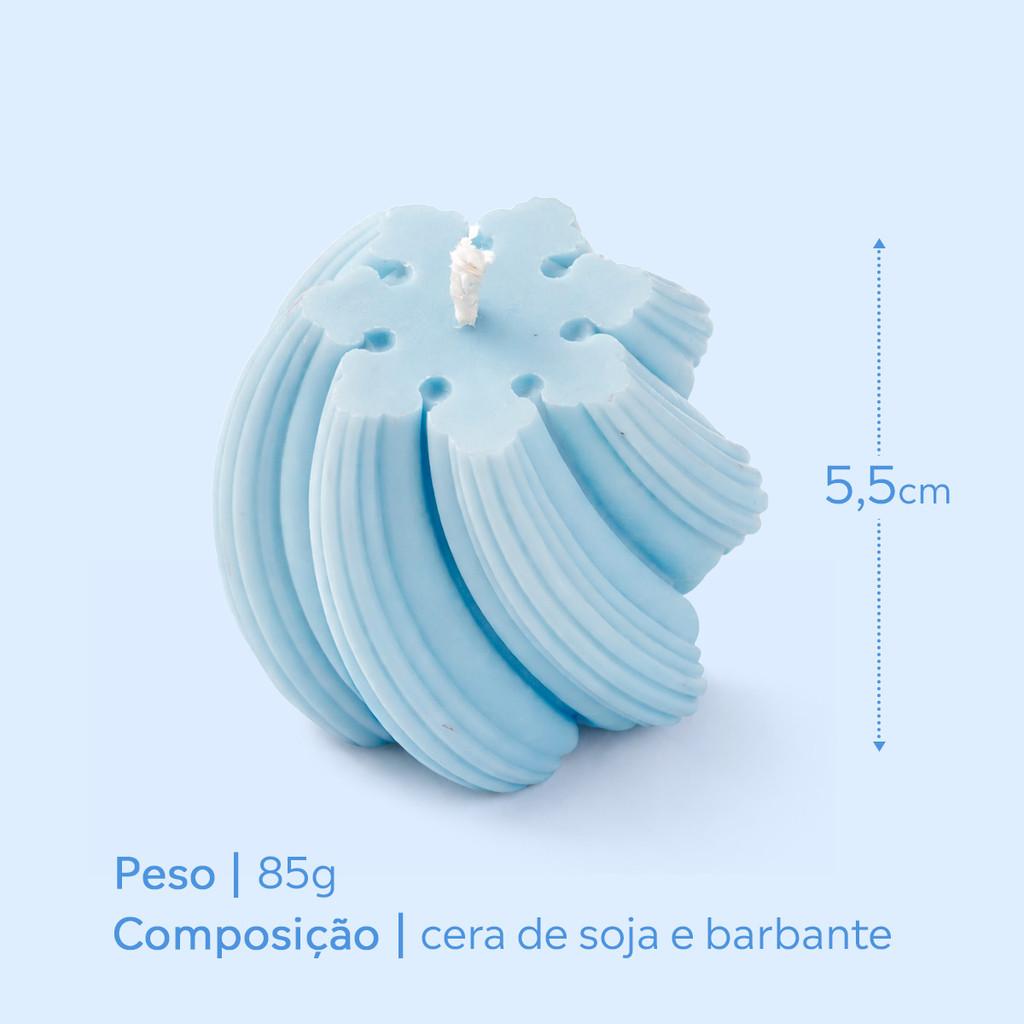Vela Decorativa Torcida Azul Claro 5,5Cm Design Sofisticado