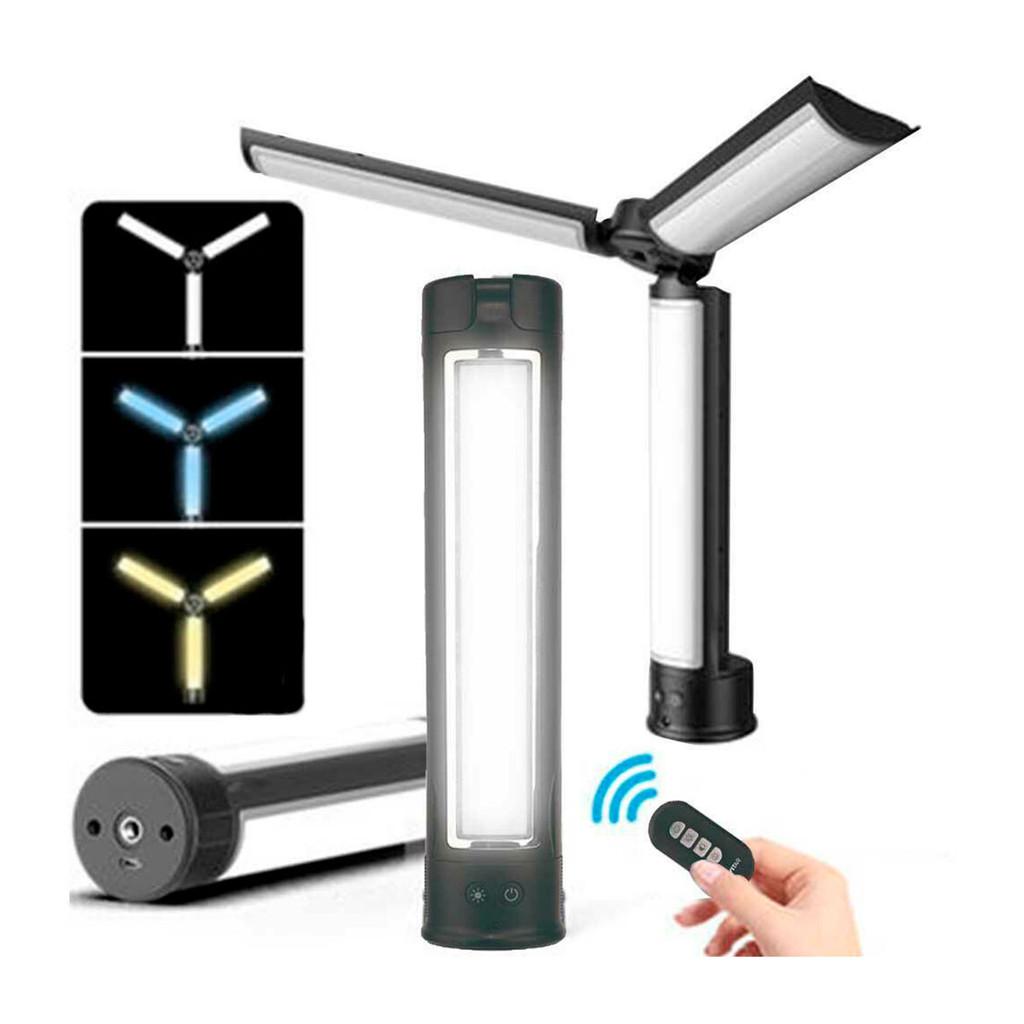 Luminária portátil com 3 painéis LED, controle remoto sem fio e encaixe para tripé