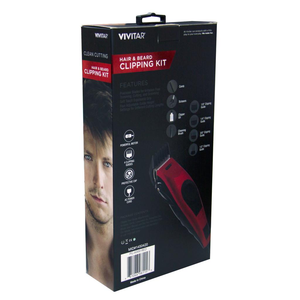 Aparador de barba e cortador de cabelo Vivitar PG-6000 RED 110V