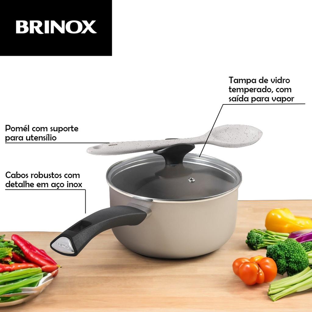 Conjunto De Panelas 5 Peças Antiaderente 6 Camadas Ceramic Life Essence Brinox