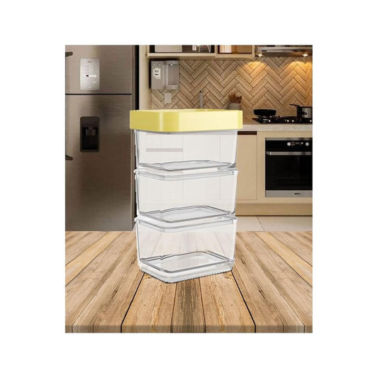 Pote Clear Micro Trio 6,2 x 8 x 13 cm 300 ml - Amarelo Soft Coza