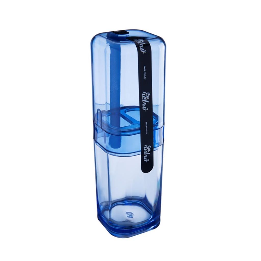 Porta-Escova C/Tampa Coza 6,5 x 6,5 x 22,5 cm Splash Azul