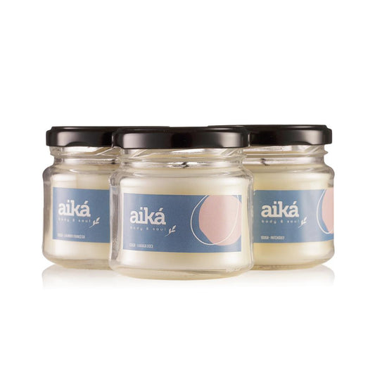 Vela Decorativa Aromática Perfumada 100g Óleo Essencial Aiká