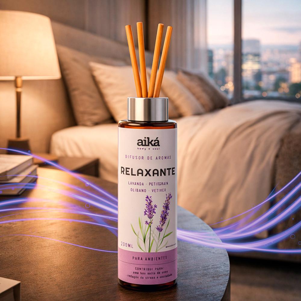 Difusor De Ambiente 200ml Óleos Essenciais Com Varetas Aiká
