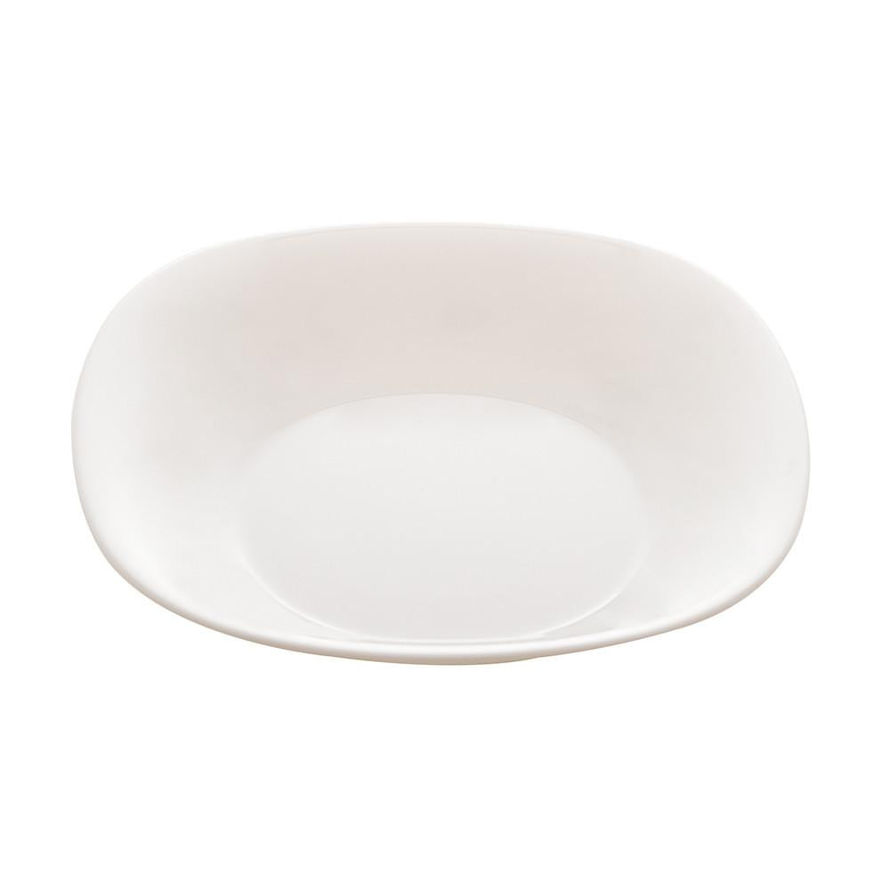 Prato fundo de vidro Opalino Carine White 21cm