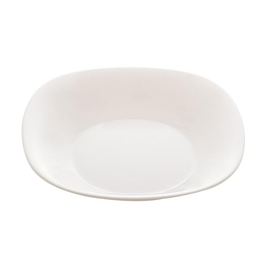 Prato fundo de vidro Opalino Carine White 21cm