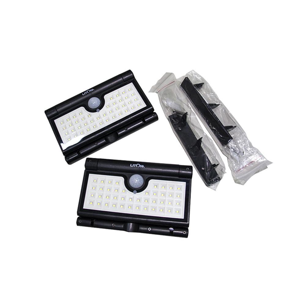 Conjunto 2 Luminárias LED LITOM X001-W1RY79 energia Solar c/ acionamento por movimento