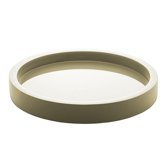 Bandeja madeira laqueado c/vidro menta 28x4cm