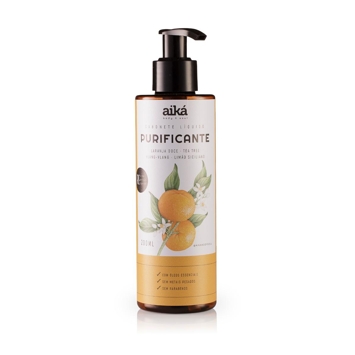 Sabonete Líquido Natural Com Óleos Essenciais 200ml Aiká