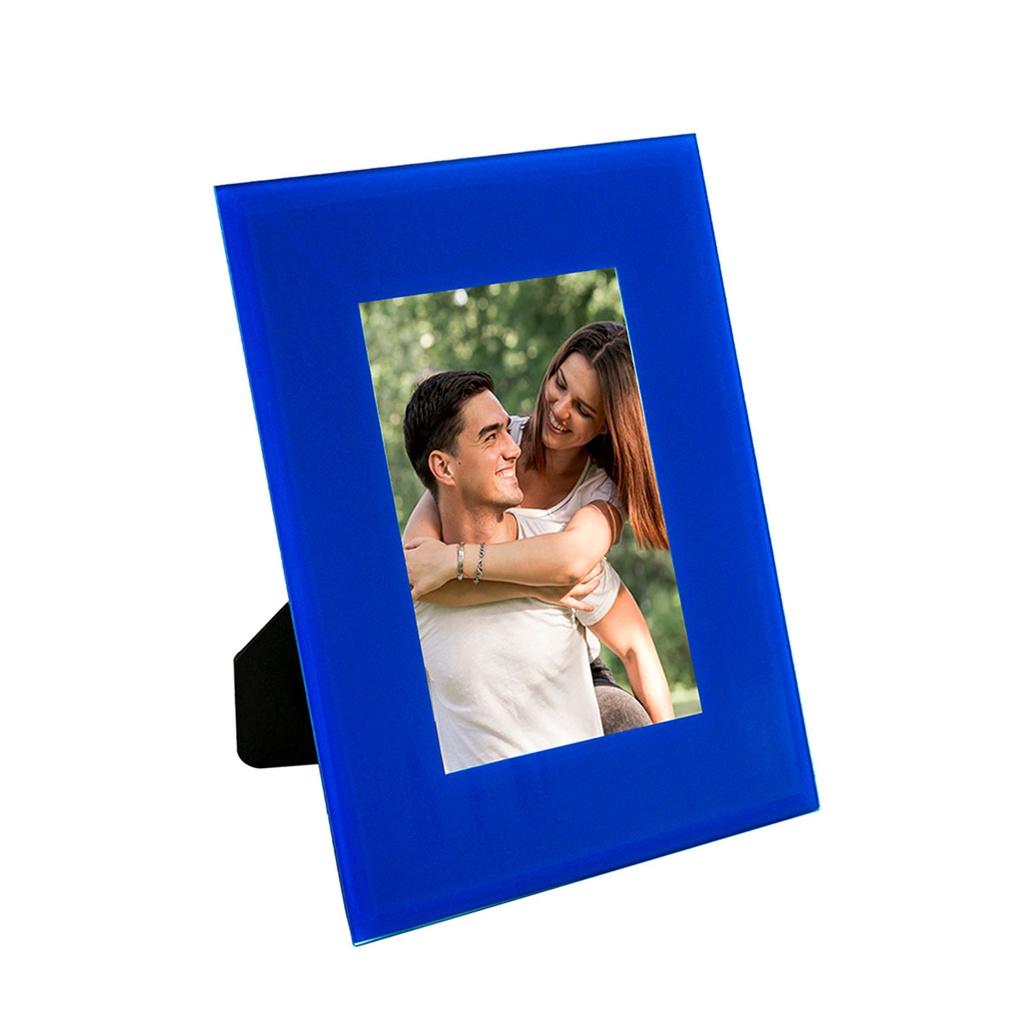Porta-retrato vidro azul 10x15cm