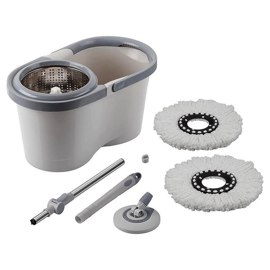 Mop Giratório 6,5L Menalux com balde Inox e Refil Extra