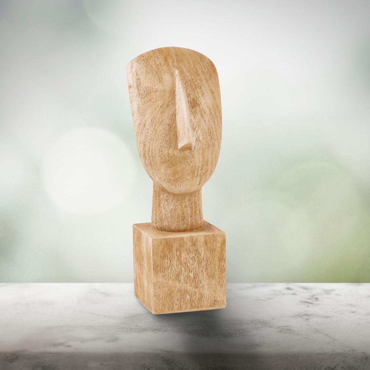 Escultura face em poliresina  41,5 x 14 x 14 cm