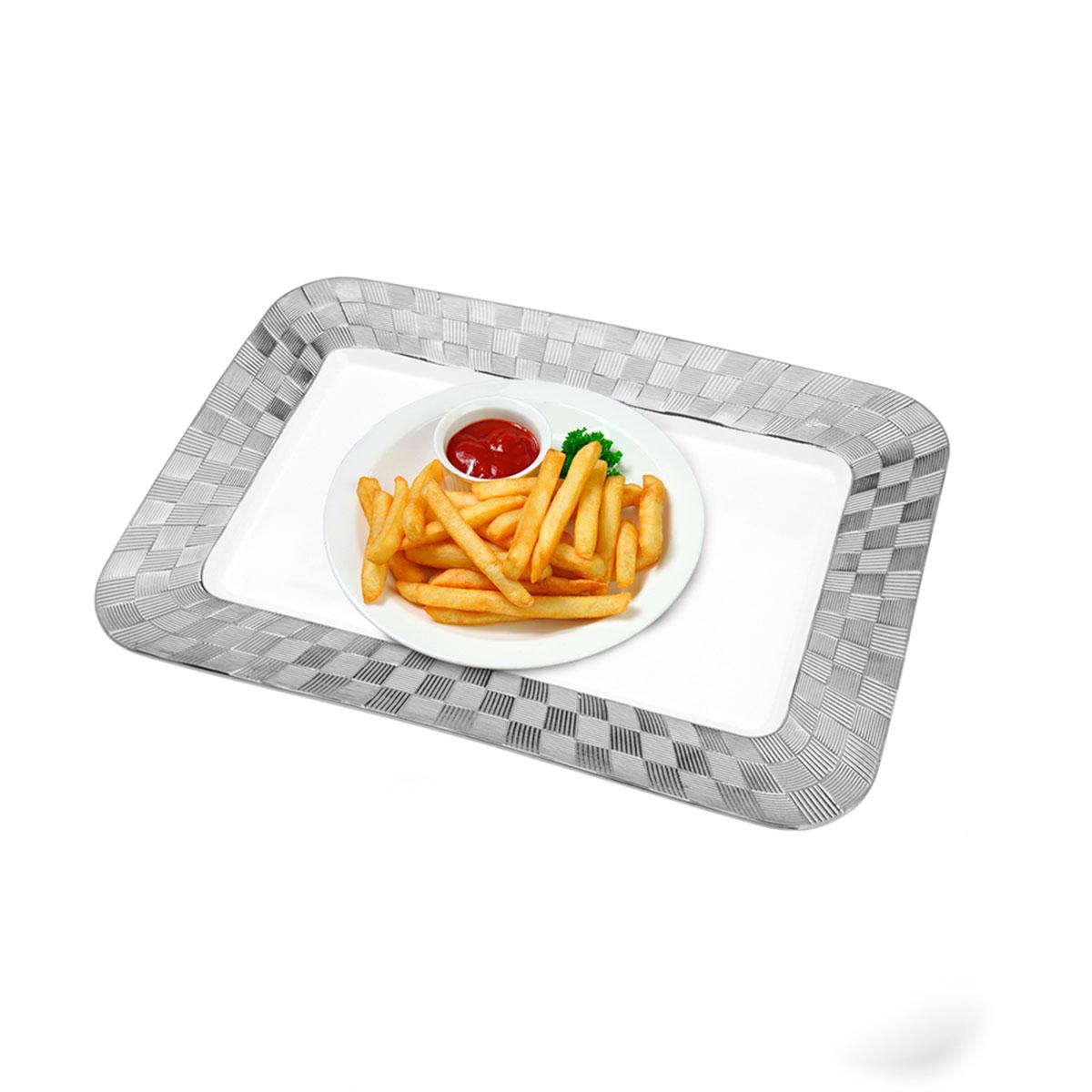 Travessa porcelana Vera silver 27x19x2cm