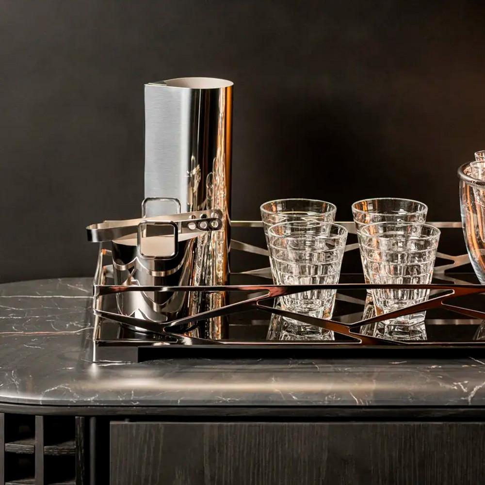 Balde Cori Inox 0.8 Litros Para Gelo Com Pinça Design Elegante E Funcional Riva