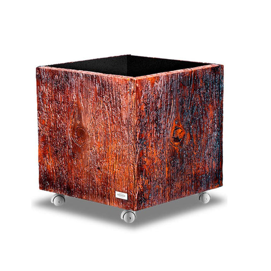 Cachepot Brinox Cubo Decorline em Poliuretano 45 cm x 45 cm x 45 cm com Rodízios
