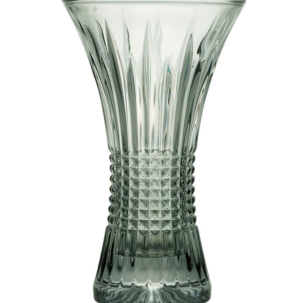 Vaso de Cristal Queen Transparente 15 cm x 10 cm x 24 cm em cor Suavemente Esverdeada