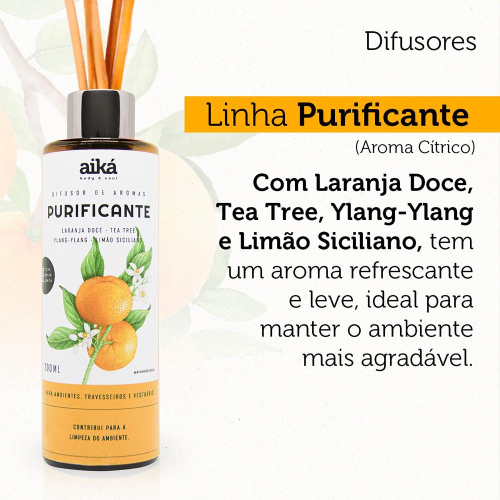 Difusor De Ambiente 200ml Óleos Essenciais Com Varetas Aiká
