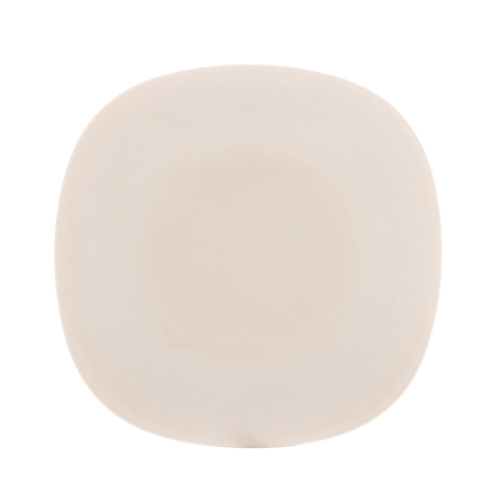 Prato fundo de vidro Opalino Carine White 21cm