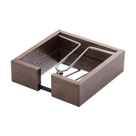 Porta Guardanapo de Madeira Aramado com Espelho 15 Cm