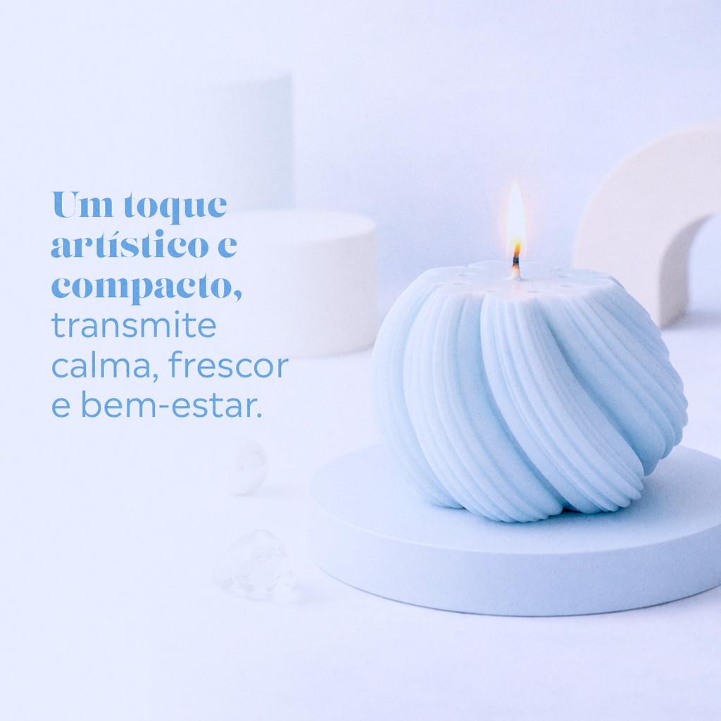 Vela Decorativa Torcida Azul Claro 5,5Cm Design Sofisticado