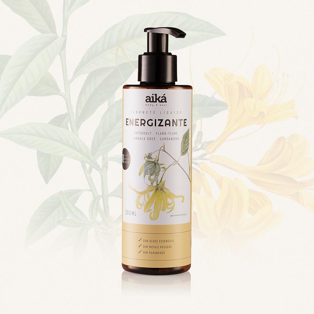 Sabonete Líquido Natural Com Óleos Essenciais 200ml Aiká