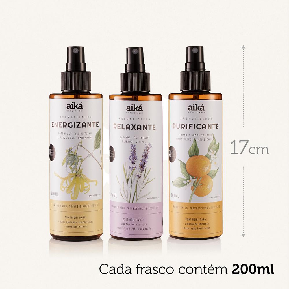 Aromatizador De Ambiente Spray 200ml Óleos Essenciais Aiká
