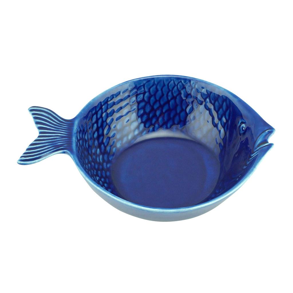 Conjunto com 4 bowls em cerâmica Peixe Ocean 20x14cm azul