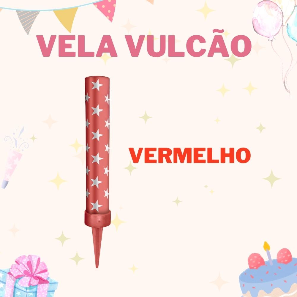 Vela Aniversário Vulcão Chama Foguete Cascata - Silver Festa
