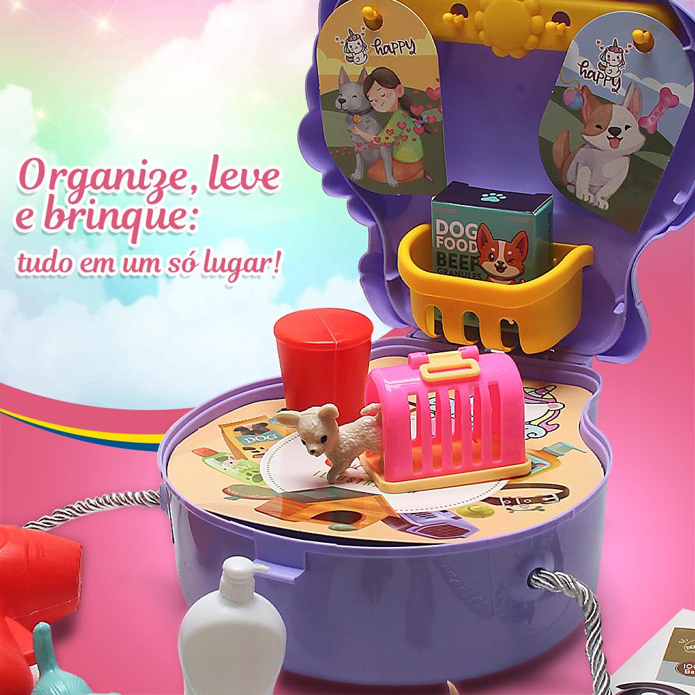 Brinquedo Kit Viagem Bolsa Unicórnio Design E Diversão 24 Peças Toyng