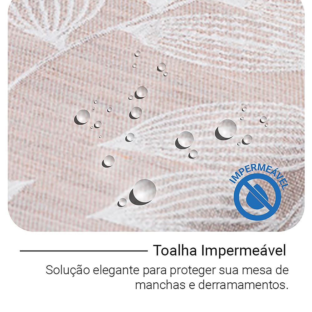 Toalha De Mesa Jacquard Bordado Folhas Rafimex Poli-Bambu 180x220Cm