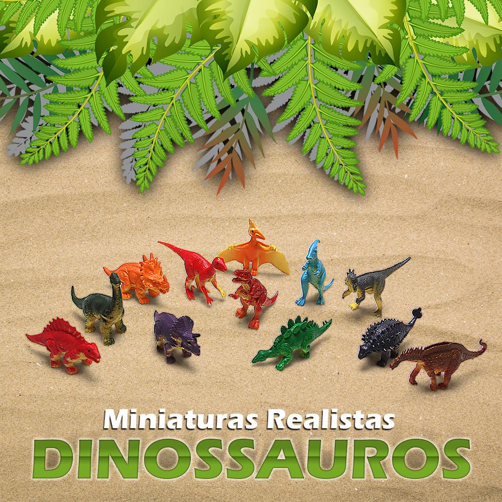 Brinquedo Miniaturas Realistas Dinossauros Explorar e Colecionar Toyng