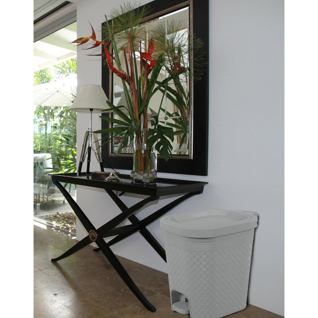 Lixeira com Pedal 6,5l Craft Coza 26,8 x 19,7 x 25,7 cm - Cinza