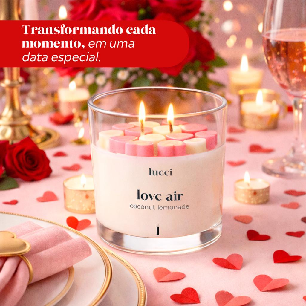 Vela Decorativa Aromática Love Vidro Com Tampa Madeira 250g