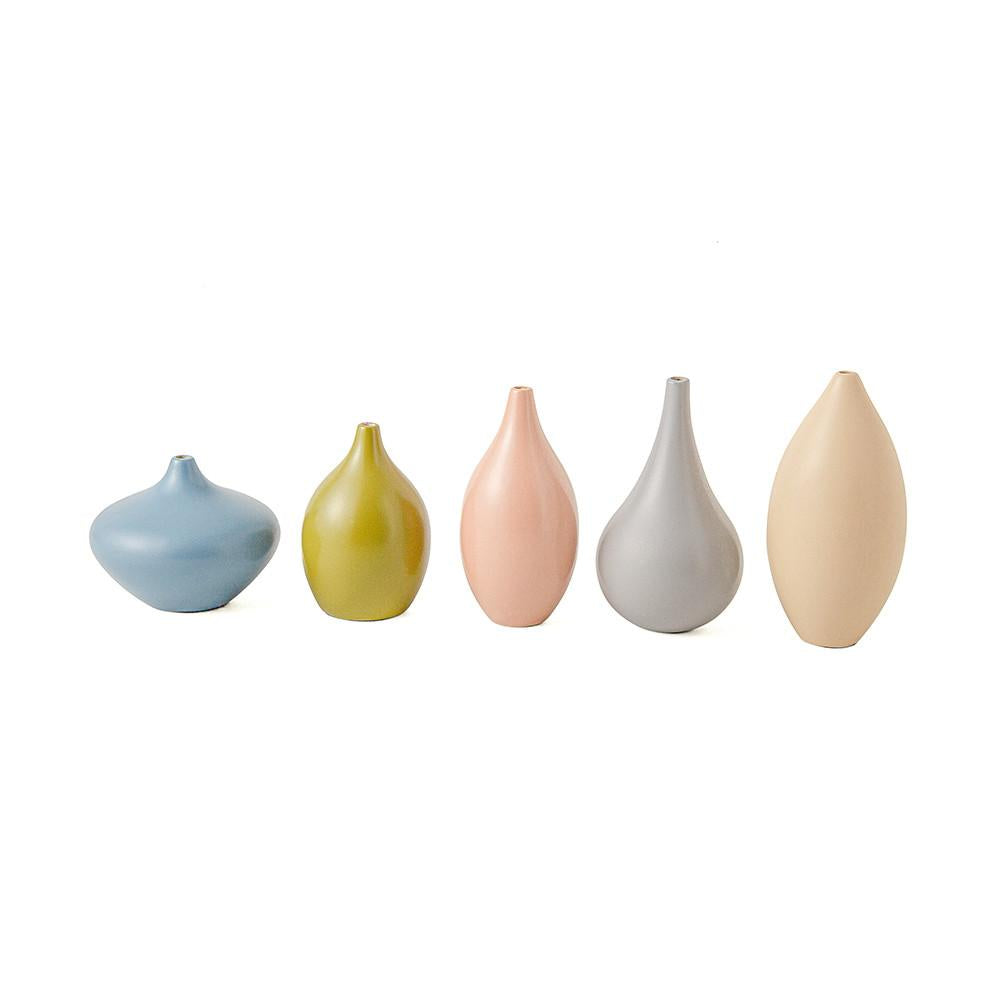 Kit mini vasos em poliresina - 5 peças