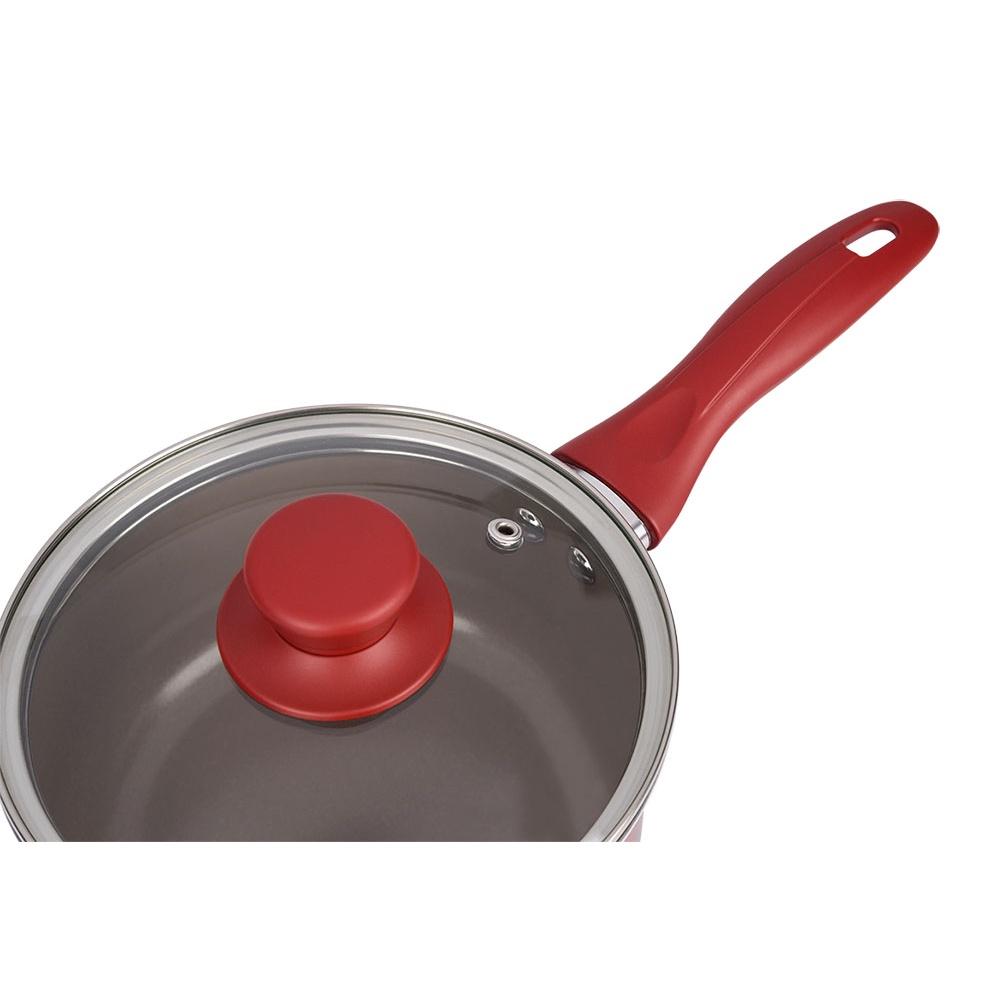 Conjunto de Panelas Brinox  5 peças Smart Vermelha