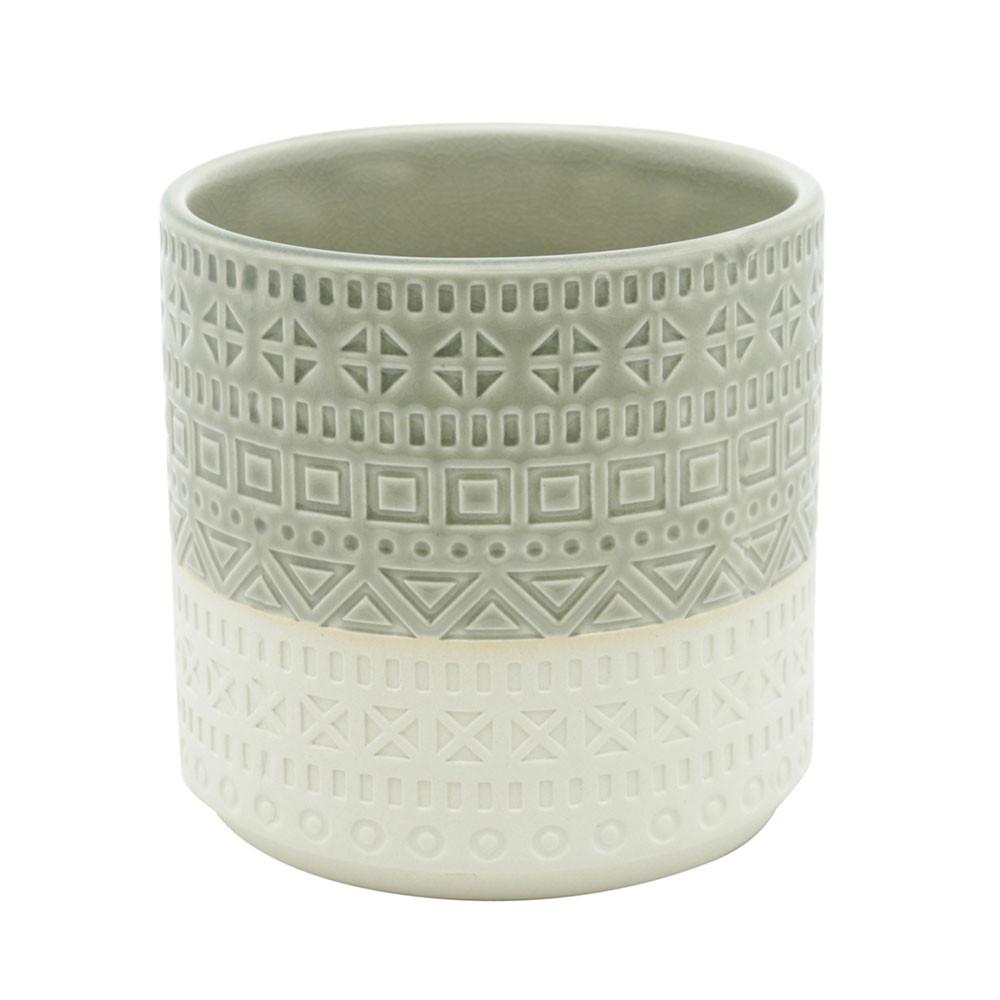 Vaso Double Colors de Cerâmica 14 X 14 X 14 Cm