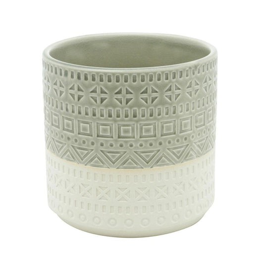 Vaso Double Colors de Cerâmica 14 X 14 X 14 Cm