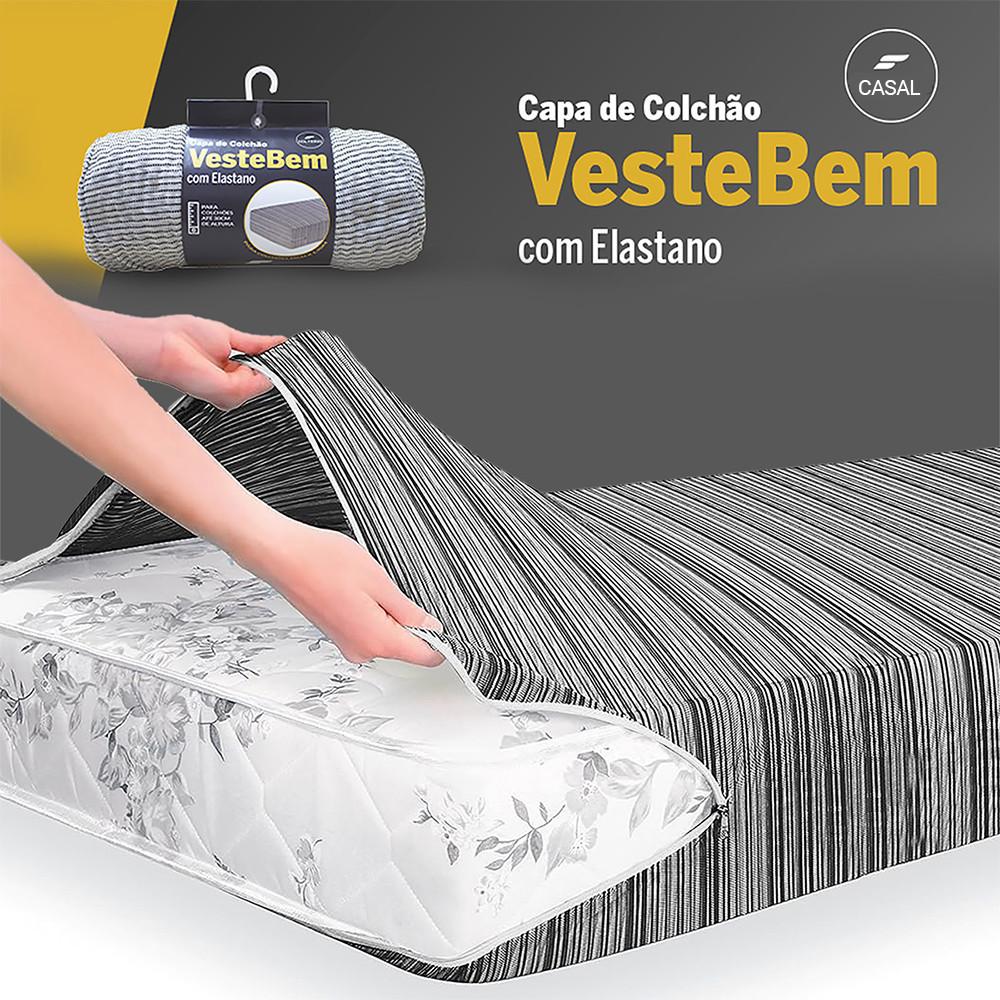 Capa De Colchão Veste Bem Com Elastano Casal 1,40m x 1,90m