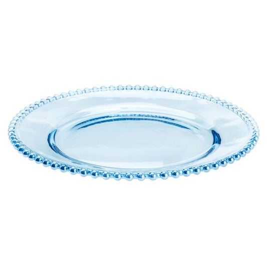 Prato de cristal Pearl 28cm azul