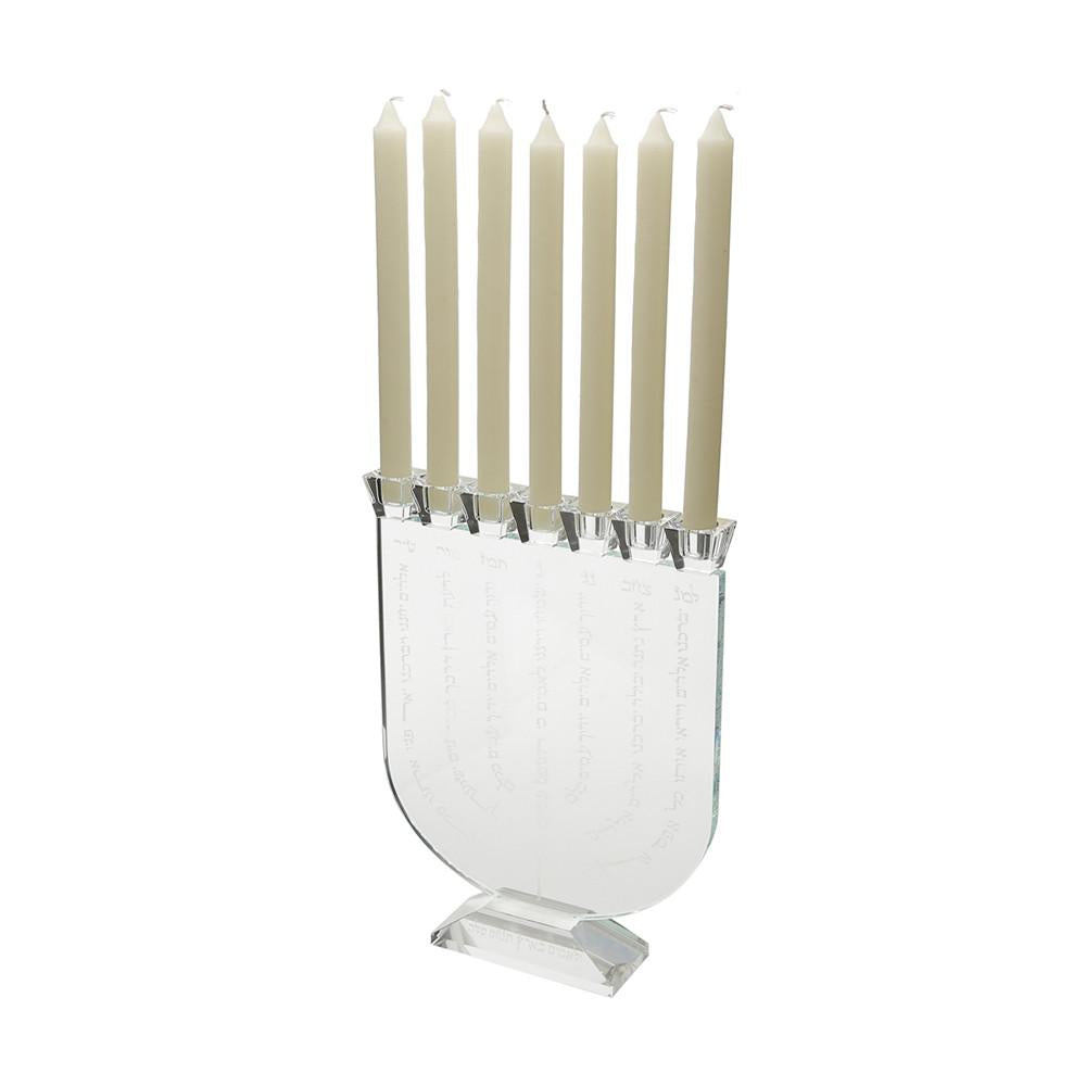 Menorah cristal óptico p/7 velas 34cm