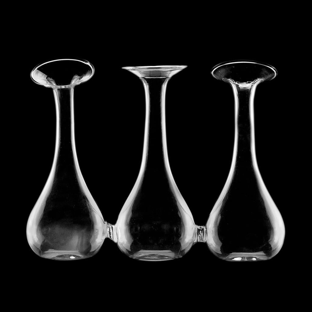 Vaso Decorativo em Vidro Transparente e Incolor com 3 Cálices de 17 cm x 5 cm x 14 cm