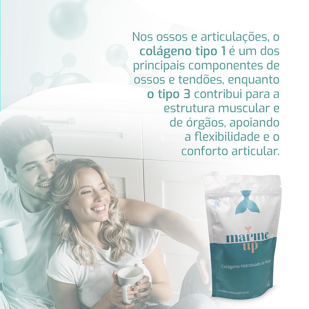 Colágeno Hidrolisado Tipo 1 E 3 De Peixe 250g Em Pó Solúvel