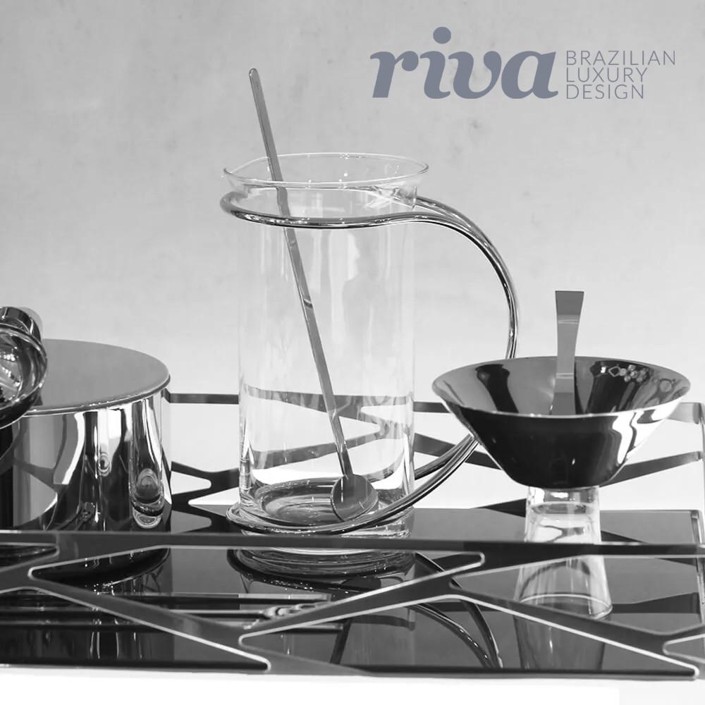 Jarra Agliana Riva Aço Inox 1.5L Com Mexedor Design Exclusivo